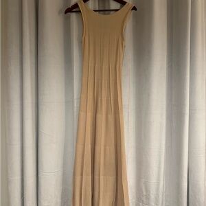 Zara Beige Sleeveless Maxi Dress